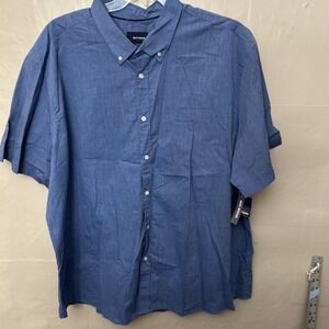 basic editions Mens 3XL Button Front Short Sleeve‎ Shirt